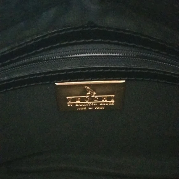 Leather Woven Clutch, Dust Bag & Mirror Set De Vecchi - Picture 5 of 8